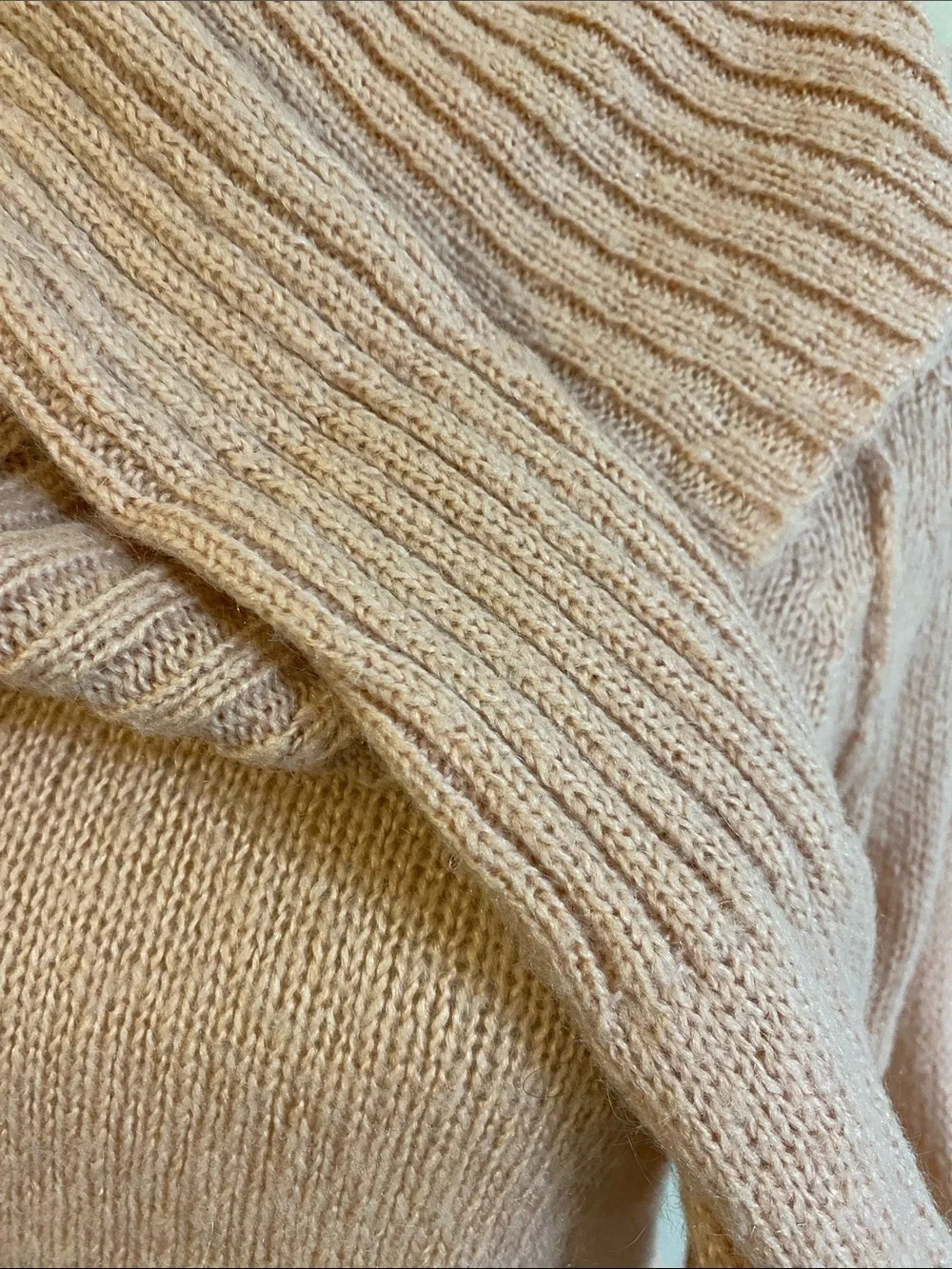 J. Crew dusty pink Chalet wool mohair knit cowl turtleneck sweater